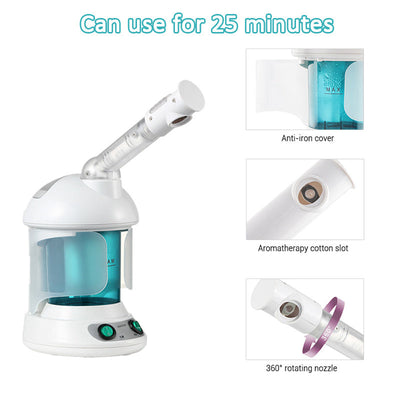 Portable Facial Steamer with Ozone – Herbal Steam Spa & Skin Moisturizer