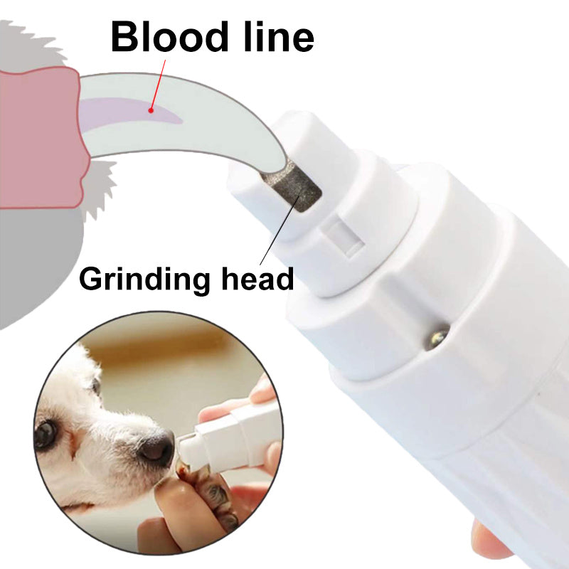 Electric Pet Nail Polisher with Light – Quiet Dog & Cat Nail Grinder