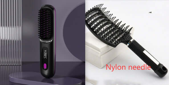 2 In 1 Straight Hair Comb Wireless Hair Straightener Brush Hair Fast Heating Portable Hot Curler USB Charging - Luxepetique