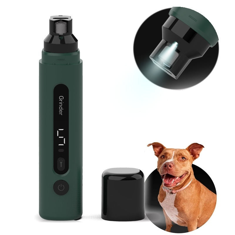 Rechargeable Pet Nail Grinder – Quiet 5-Speed Trimmer for Dogs & Cats