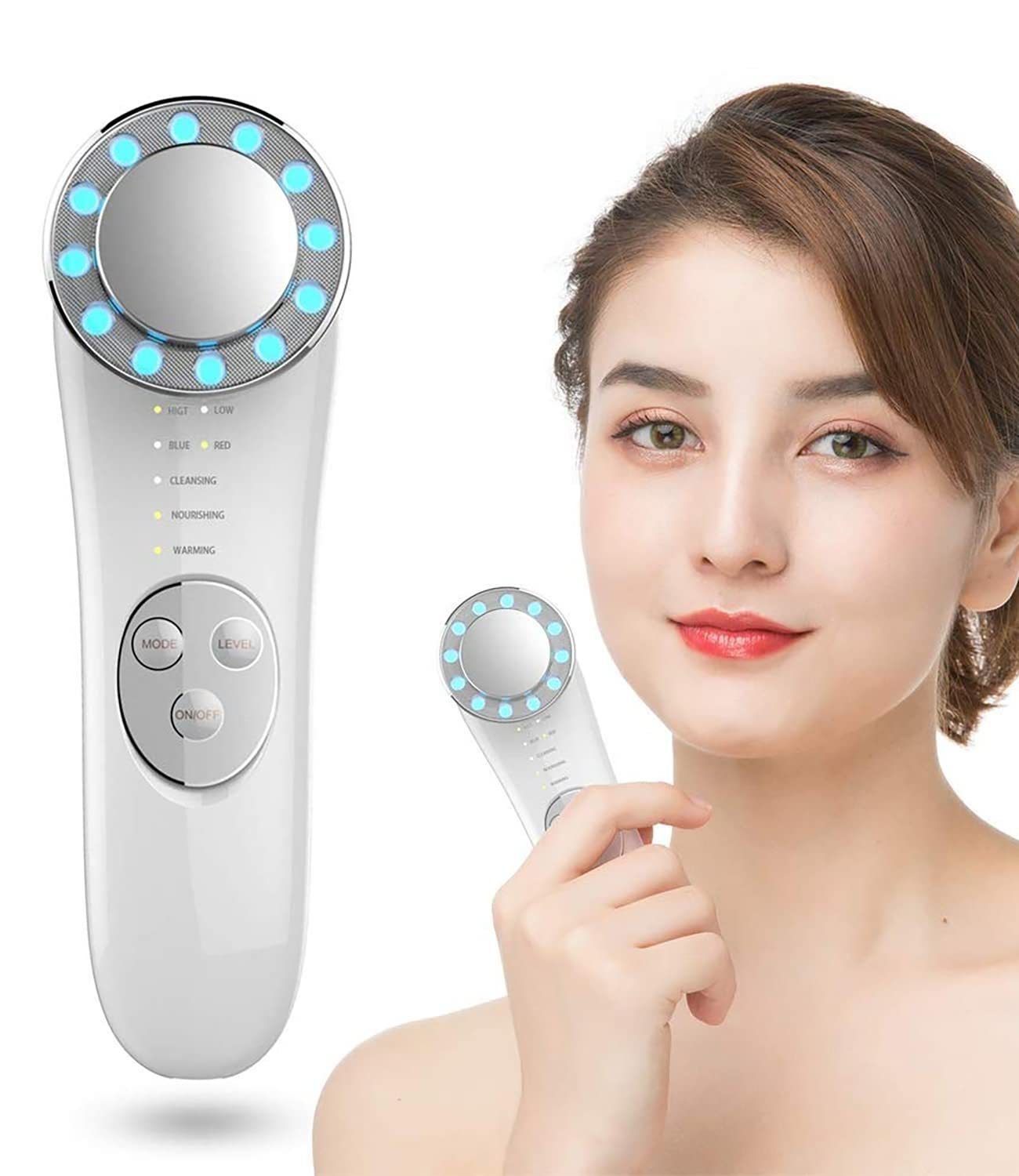 7-in-1 Facial Massager – Galvanic & High-Frequency Skin Tightening Machine