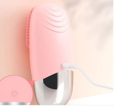 Mini Silicone Electric Facial Cleansing Brush – Skin Massager & Cleanser
